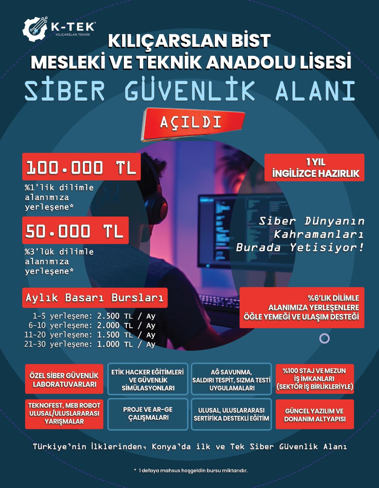 Kılıçarslan meslke lisesi siber güvenlik bölümü